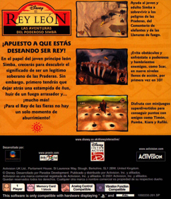 Disney's The Lion King: Simba's Mighty Adventure - Box - Back