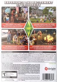 The Sims 3: University Life - Box - Back