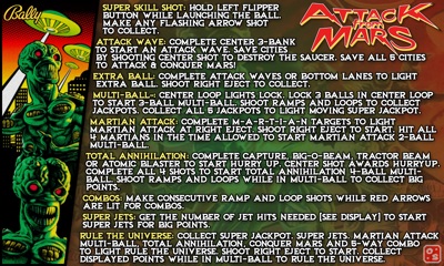 Attack from Mars - Arcade - Controls Information