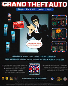 Grand Theft Auto: Mission Pack #1: London 1969 - Advertisement Flyer - Front