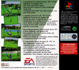 PGA Tour 96 - Box - Back Image