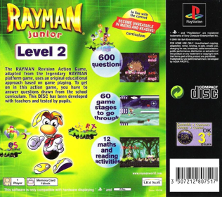 Rayman Junior: Level 2 - Box - Back Image