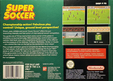 Super Soccer - Box - Back