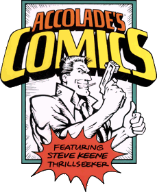 Accolade's Comics featuring Steve Keene Thrillseeker - Clear Logo