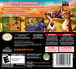 SimAnimals: Africa - Box - Back