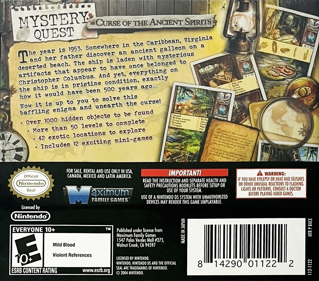 Mystery Quest: Curse of the Ancient Spirits - Box - Back