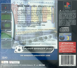 Player Manager 2000 - Box - Back