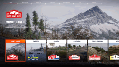 WRC Generations: The FIA WRC Official Game - Screenshot - Game Select