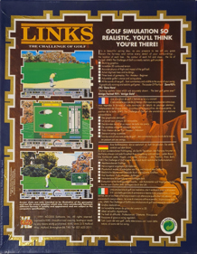 Links: The Challenge of Golf - Box - Back