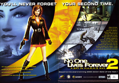 No One Lives Forever 2: A Spy in H.A.R.M.'s Way - Advertisement Flyer - Front