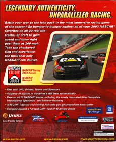 NASCAR Racing 2003 Season - Box - Back