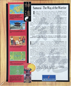 Samurai: The Way of the Warrior - Box - Back