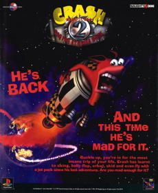 Crash Bandicoot 2: Cortex Strikes Back - Advertisement Flyer - Front