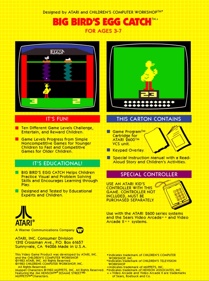 Big Bird's Egg Catch - Box - Back Image