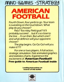 American Football (Mind Games) - Box - Back