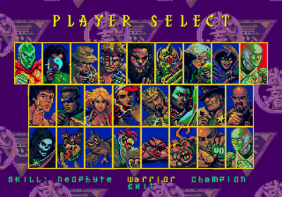 Eternal Champions: Challenge from the Dark Side - Screenshot - Game Select