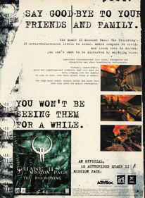 Quake II Mission Pack: The Reckoning - Advertisement Flyer - Front