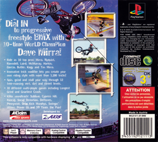 Dave Mirra Freestyle BMX - Box - Back Image