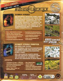 Sudden Strike: Gold Edition!: Sudden Strike + Add-On! - Box - Back