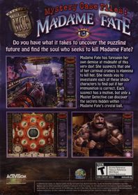 Mystery Case Files: Madame Fate - Box - Back