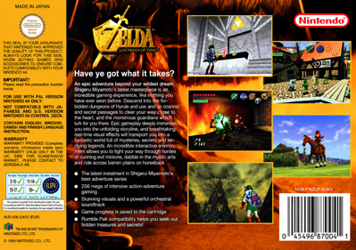 The Legend of Zelda: Ocarina of Time - Box - Back - Reconstructed Image