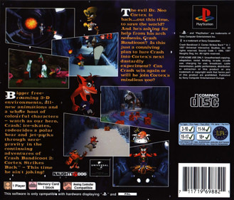 Crash Bandicoot 2: Cortex Strikes Back - Box - Back Image