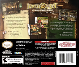 Jewel Quest Mysteries - Box - Back Image