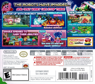 Kirby: Planet Robobot - Box - Back