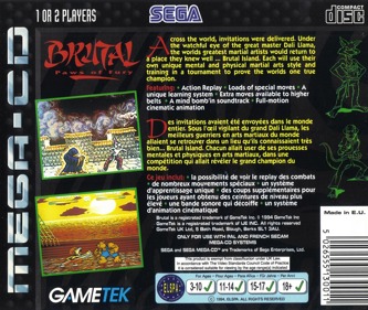 Brutal: Paws of Fury - Box - Back Image