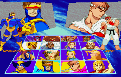 X-Men vs. Street Fighter - Screenshot - Game Select