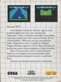 Zaxxon 3-D - Box - Back Image