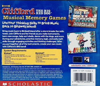 Clifford the Big Red Dog: Musical Memory Games - Box - Back