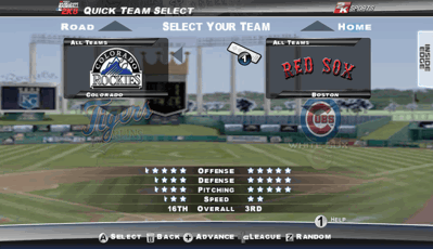 Major League Baseball 2K8 - Screenshot - Game Select