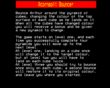 Bouncer (Acornsoft) - Screenshot - Game Title