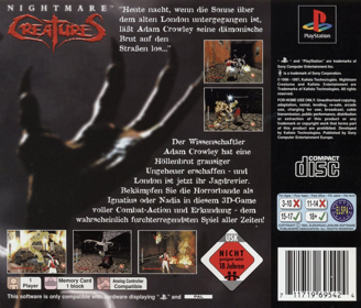 Nightmare Creatures - Box - Back Image