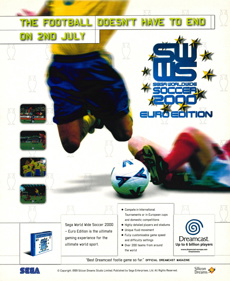 Sega Worldwide Soccer 2000 Euro Edition - Advertisement Flyer - Front