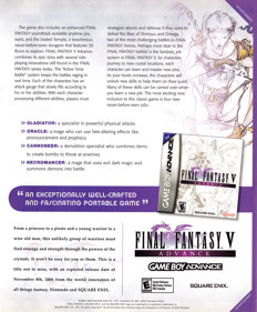 Final Fantasy V Advance - Advertisement Flyer - Front