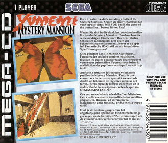 Mansion of Hidden Souls - Box - Back Image