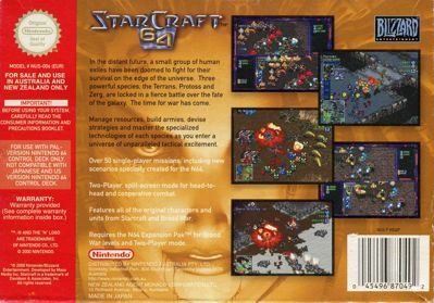 StarCraft 64 - Box - Back