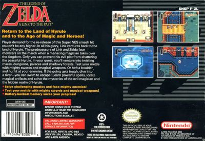 The Legend of Zelda: A Link to the Past - Box - Back