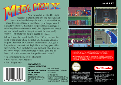 Mega Man X - Box - Back