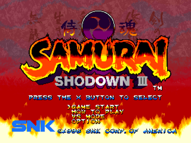 Samurai Shodown III: Blades of Blood - Screenshot - Game Title Image