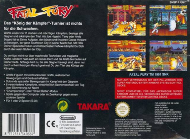 Fatal Fury - Box - Back