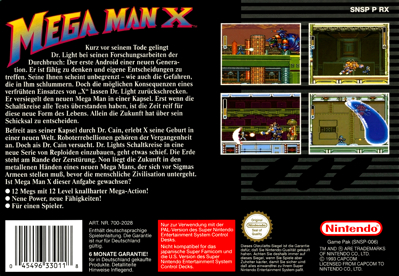 Mega Man X - Box - Back Image
