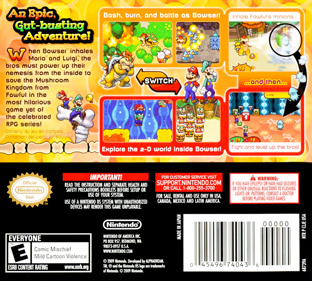 Mario & Luigi: Bowser's Inside Story - Box - Back Image