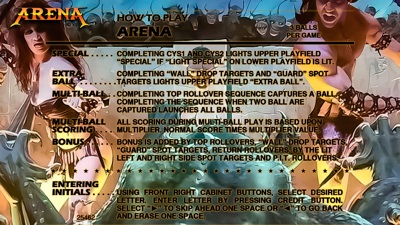 Arena - Arcade - Controls Information