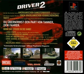 Driver 2: The Wheelman Is Back - Box - Back