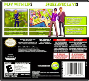 The Sims 3 - Box - Back - Reconstructed