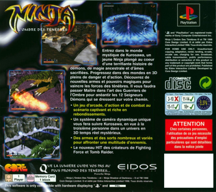 Ninja: Shadow of Darkness - Box - Back Image