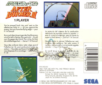 After Burner III - Box - Back Image